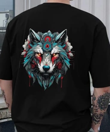 100% Cotton 220 GSM Graphic Print Oversized Fit Round Neck T-Shirt