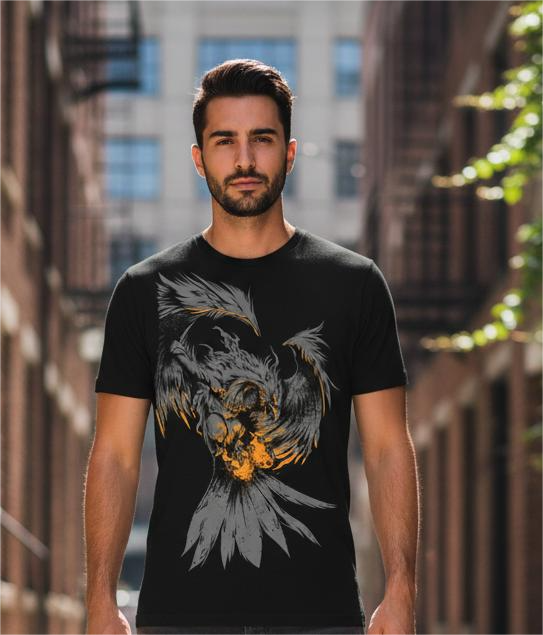 Lexro Mens Cotton Graphic Print Oversized Fit T-Shirt