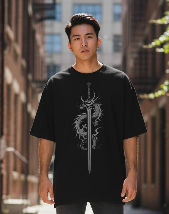 boffi ... 100% Cotton Oversized T-Shirt Unisex Drop Shoulder Dye Washed Street Look Black Pack of 1